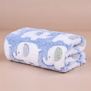 Cartoon Elephant Pet Blanket - Soft Flannel Gift Pet Blanket for Dogs
