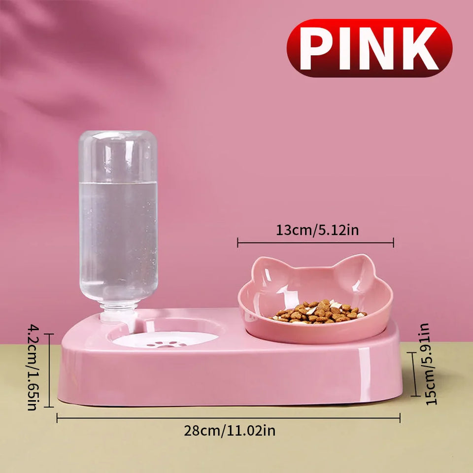 Double Pet Bowl with Auto Water Dispenser – Dogs & Cats - Always Pawsome