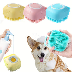 Dual-Sided Silicone Pet Shampoo Brush – Massage & Storage Tool - Always Pawsome
